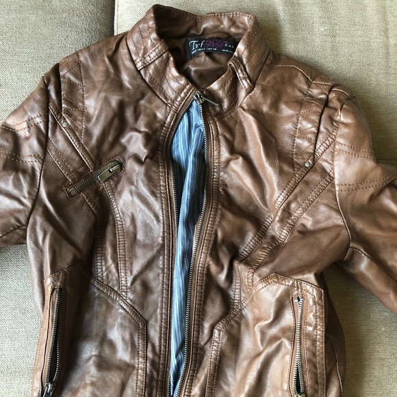 ZARA - Turf Brown Leather jacket - Size small - Picture 1 of 4